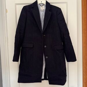 Navy J Crew wool blend coat, size 4